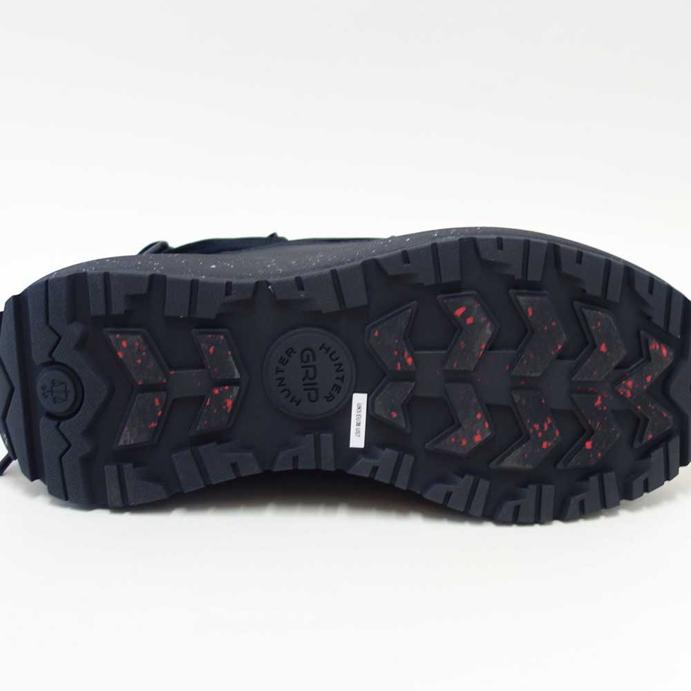 ハンターHUNTERUFF7122WWU（レディース）グリップパフレーススリッポントレーナー：ブラック防水防滑防寒スリッポンブーティ「靴」