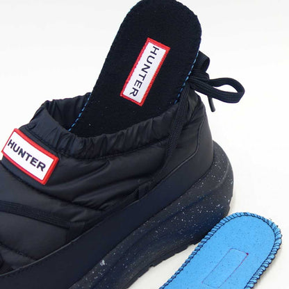 ハンターHUNTERUFF7122WWU（レディース）グリップパフレーススリッポントレーナー：ブラック防水防滑防寒スリッポンブーティ「靴」