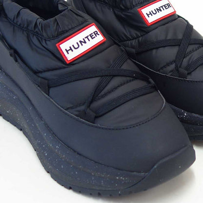 ハンターHUNTERUFF7122WWU（レディース）グリップパフレーススリッポントレーナー：ブラック防水防滑防寒スリッポンブーティ「靴」
