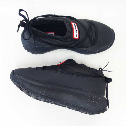 ハンターHUNTERUFF7122WWU（レディース）グリップパフレーススリッポントレーナー：ブラック防水防滑防寒スリッポンブーティ「靴」