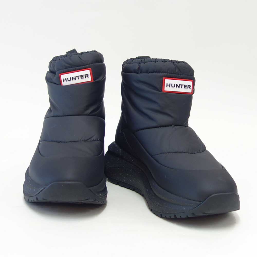 ハンターHUNTERUFS7100NYL（レディース）グリップショートスノーブーツ：ブラック防水防滑防寒スリッポンショートブーツ「靴」