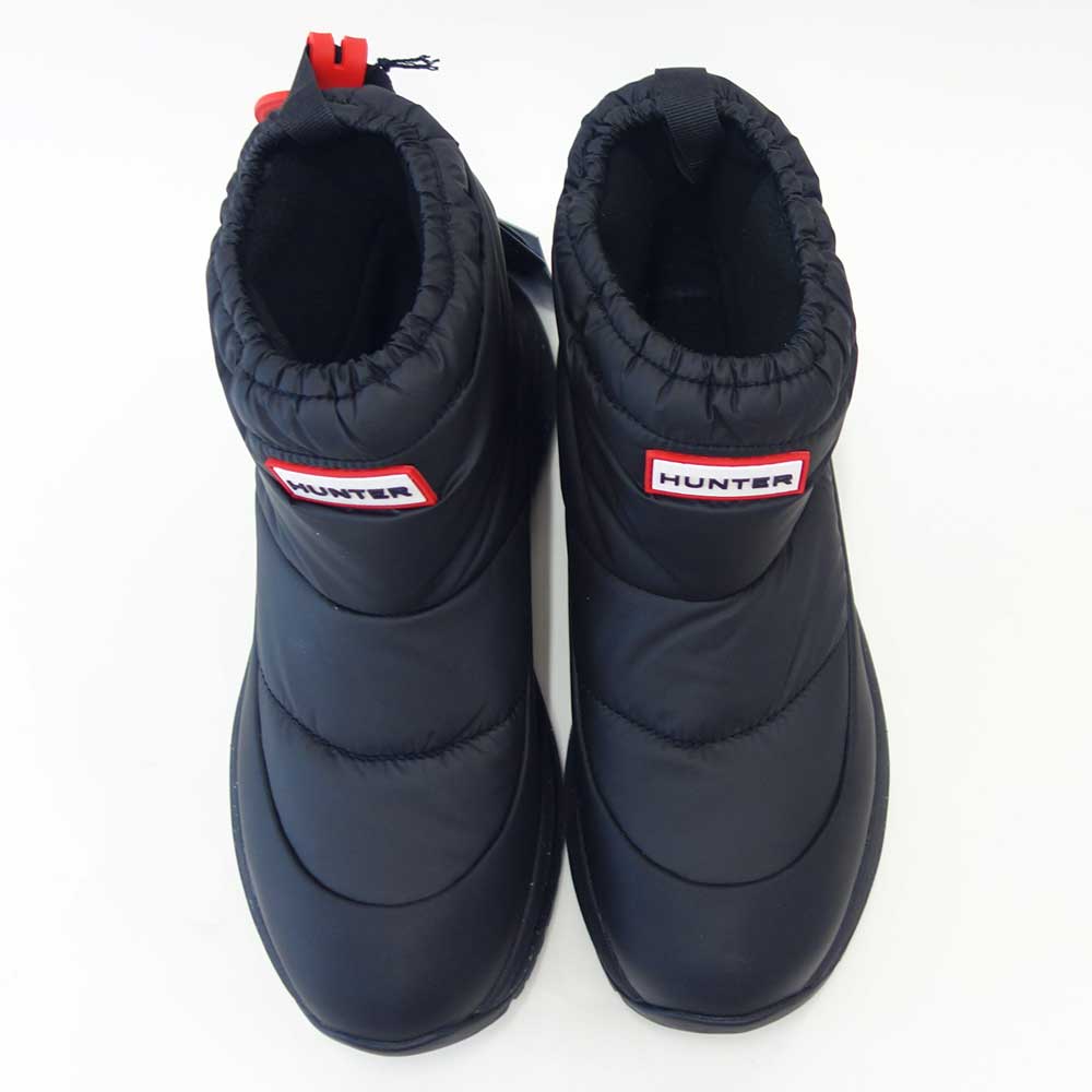 ハンターHUNTERUFS7100NYL（レディース）グリップショートスノーブーツ：ブラック防水防滑防寒スリッポンショートブーツ「靴」