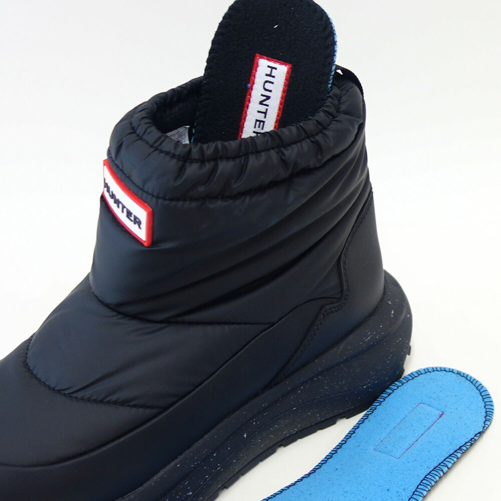 ハンターHUNTERUFS7100NYL（レディース）グリップショートスノーブーツ：ブラック防水防滑防寒スリッポンショートブーツ「靴」