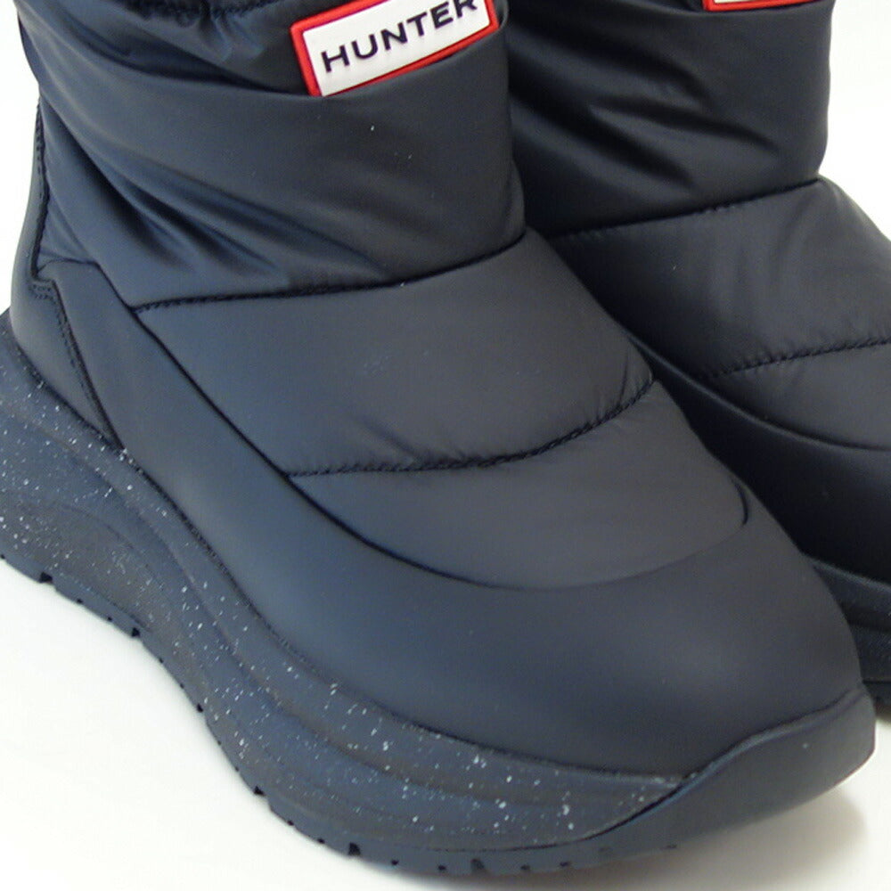 ハンターHUNTERUFS7100NYL（レディース）グリップショートスノーブーツ：ブラック防水防滑防寒スリッポンショートブーツ「靴」
