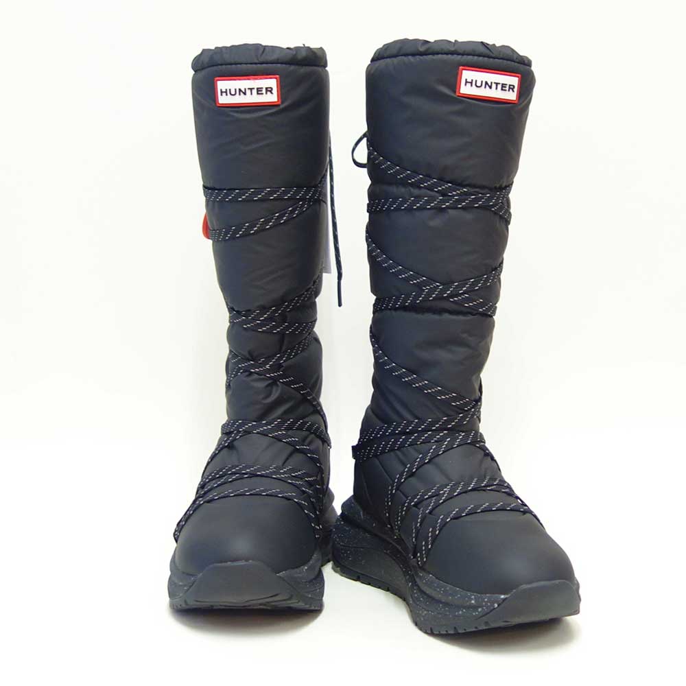 ハンターHUNTERUFT7101NYL（レディース）グリップトールスノーブーツ：ブラック防水防滑防寒スリッポンロングブーツ「靴」