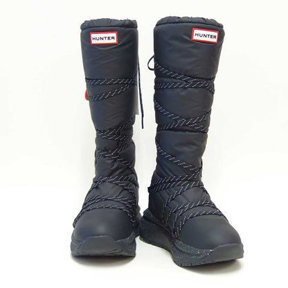 ハンターHUNTERUFT7101NYL（レディース）グリップトールスノーブーツ：ブラック防水防滑防寒スリッポンロングブーツ「靴」