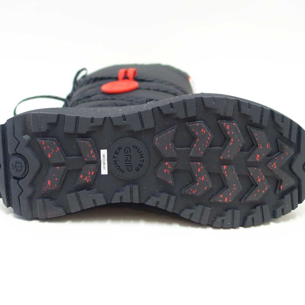 ハンターHUNTERUFT7101NYL（レディース）グリップトールスノーブーツ：ブラック防水防滑防寒スリッポンロングブーツ「靴」