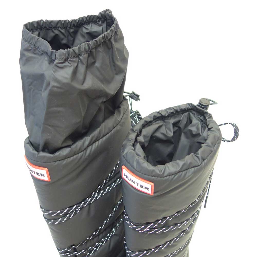 ハンターHUNTERUFT7101NYL（レディース）グリップトールスノーブーツ：ブラック防水防滑防寒スリッポンロングブーツ「靴」