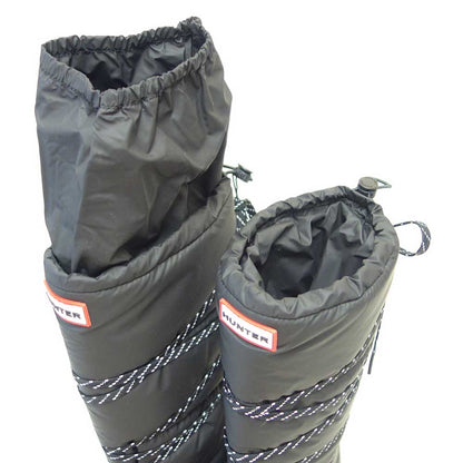 ハンターHUNTERUFT7101NYL（レディース）グリップトールスノーブーツ：ブラック防水防滑防寒スリッポンロングブーツ「靴」