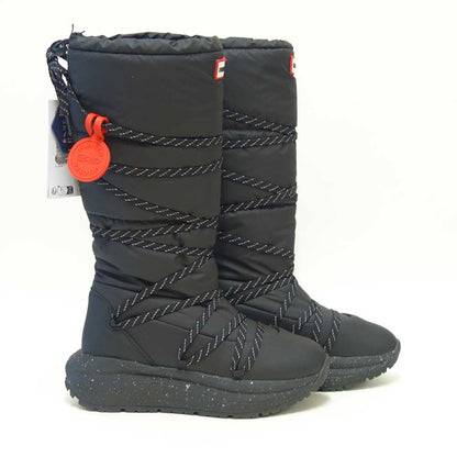 ハンターHUNTERUFT7101NYL（レディース）グリップトールスノーブーツ：ブラック防水防滑防寒スリッポンロングブーツ「靴」