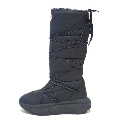 ハンターHUNTERUFT7101NYL（レディース）グリップトールスノーブーツ：ブラック防水防滑防寒スリッポンロングブーツ「靴」