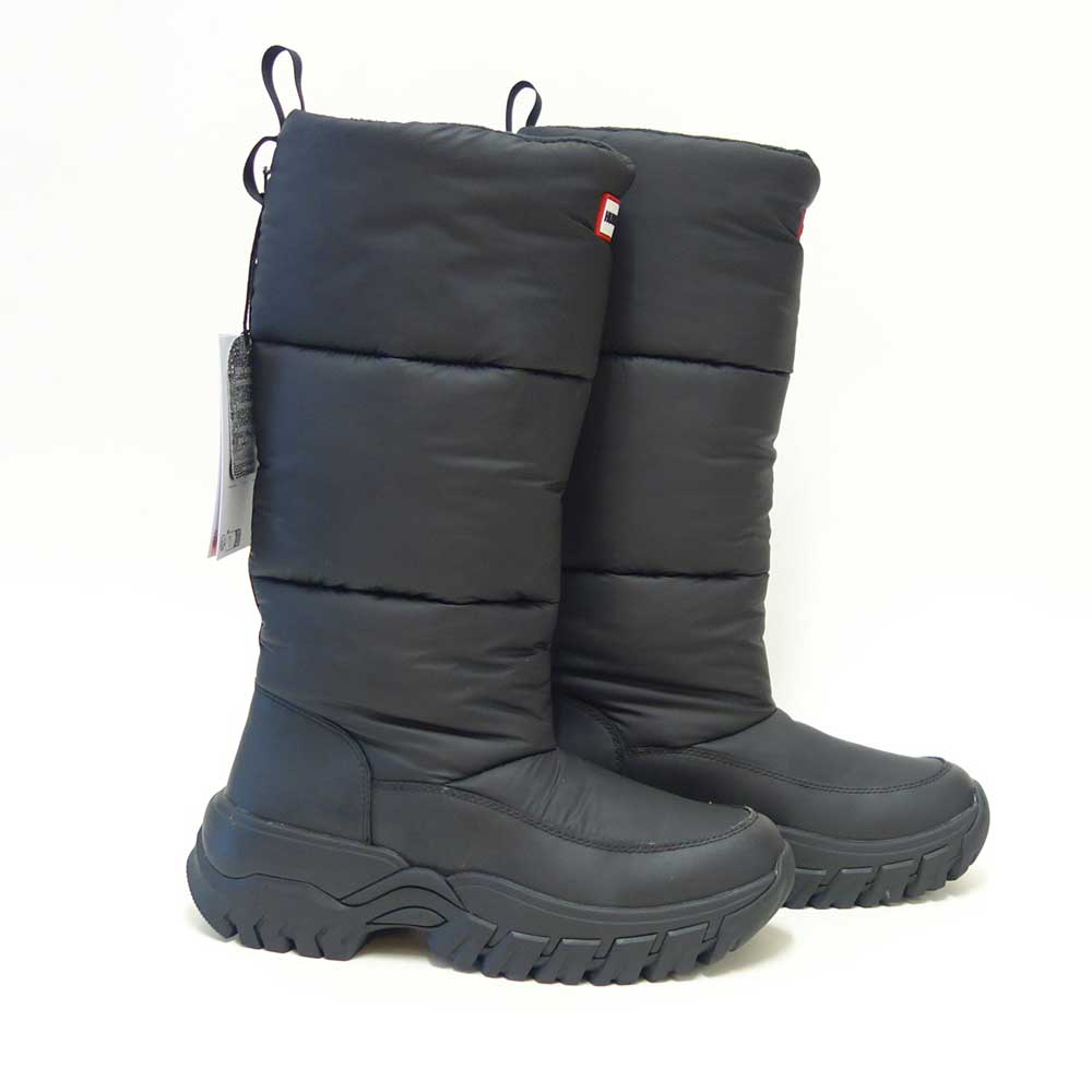 ハンターHUNTERUFT7120NYL（レディース）イントレピッドワンダラートールスノーブーツ：ブラック防水防寒スリッポンロングブーツ「靴」