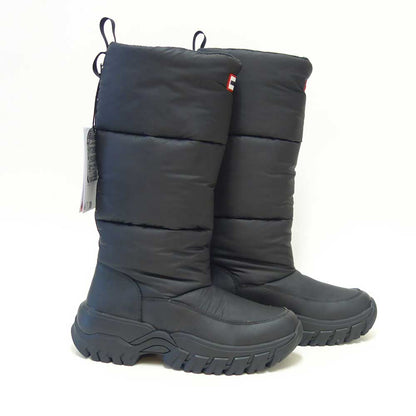 ハンターHUNTERUFT7120NYL（レディース）イントレピッドワンダラートールスノーブーツ：ブラック防水防寒スリッポンロングブーツ「靴」