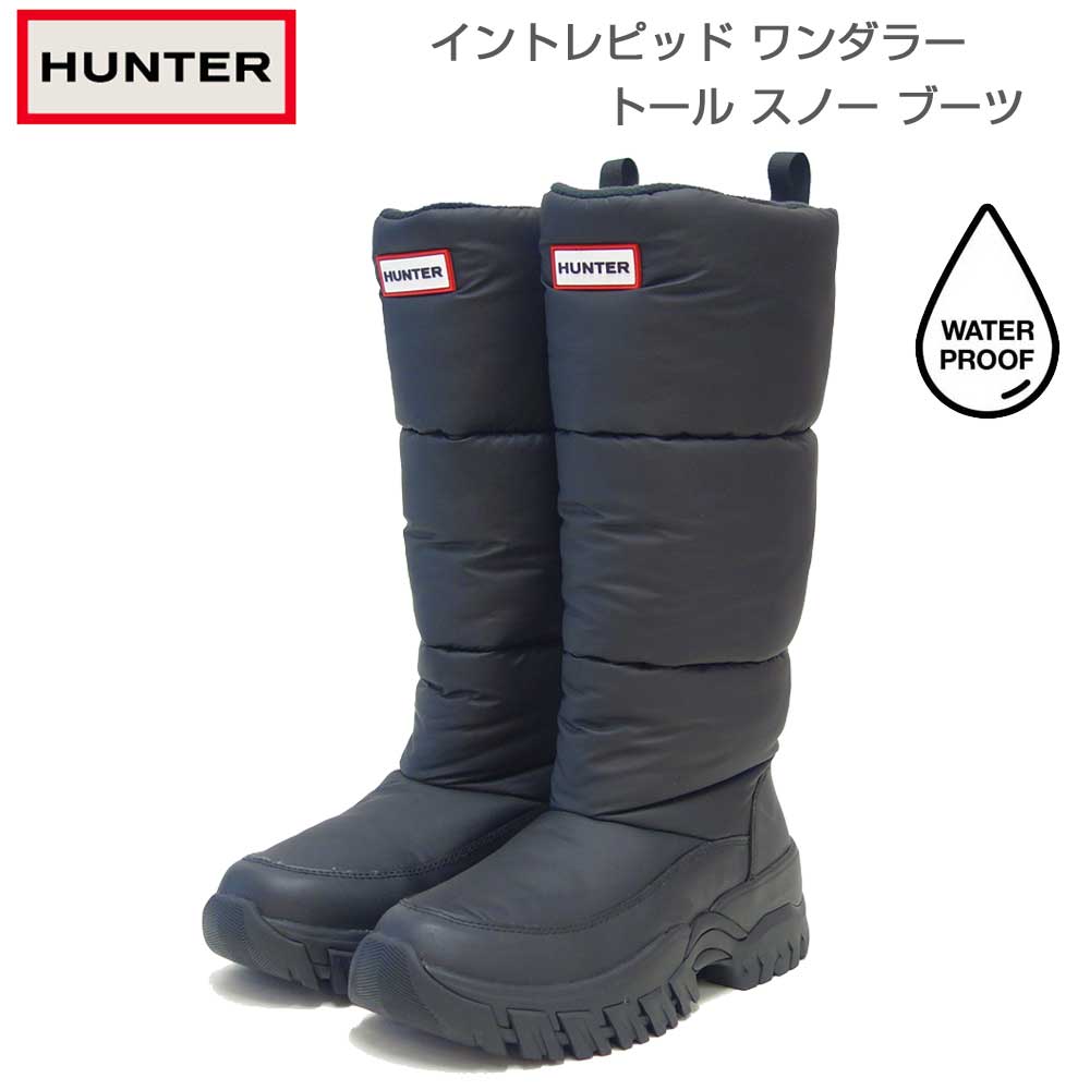 ハンターHUNTERUFT7120NYL（レディース）イントレピッドワンダラートールスノーブーツ：ブラック防水防寒スリッポンロングブーツ「靴」