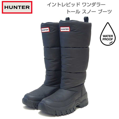 ハンターHUNTERUFT7120NYL（レディース）イントレピッドワンダラートールスノーブーツ：ブラック防水防寒スリッポンロングブーツ「靴」