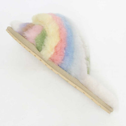 エミュー EMU W 12475 Mayberry Rainbow ファーサンダル（レディース）カラー：パステル  ムートンサンダル フラットシューズ ルームシューズ ミュール 「靴」