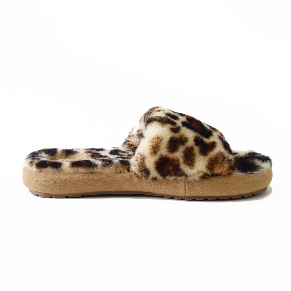 エミューEMUW13203MckayLeopardファーサンダル（レディース）カラー：LeopardPrintムートンサンダルフラットシューズルームシューズミュール「靴」