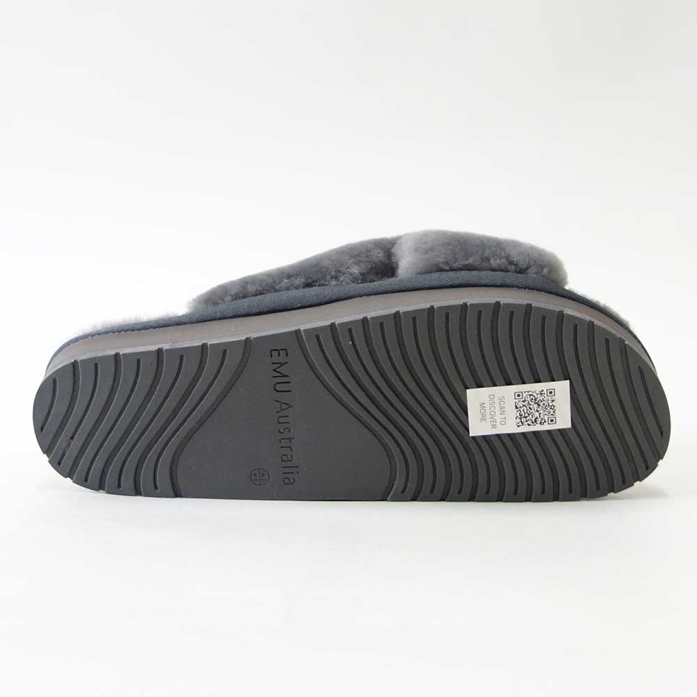 エミューEMUW13236KendallComfortファーサンダル（レディース）カラー：Charcoalムートンサンダルフラットシューズルームシューズミュール「靴」