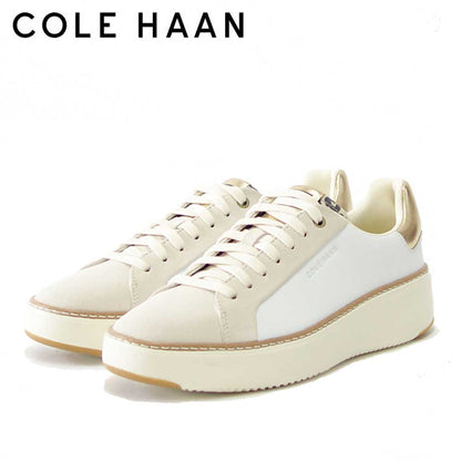 コールハーン COLE HAAN グランドプロ トップスピン スニーカー w22754 ホワイト/ レオパード プリント （レディース） 天然皮革 ローカット スニーカー ウォーキング レザー レースアップ 本革  軽量「靴」