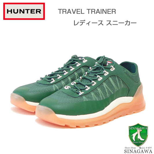 ハンターHUNTERWFF1100RENGNS（レディース）レディーストラベルトレーナースニーカー（カラー：リッチグリーン）スリッポンラバーソールハンドクラフト正規品「靴」