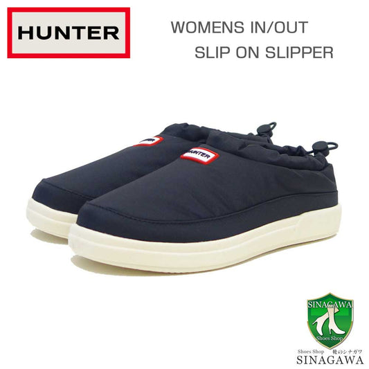 ハンターHUNTERWFF3100WWU（レディース）レディースイン/アウトスリップオンスリッパ（カラー：ブラック/シェイデッドホワイト）サボラバーソール室内履きキャンプシューズ「靴」