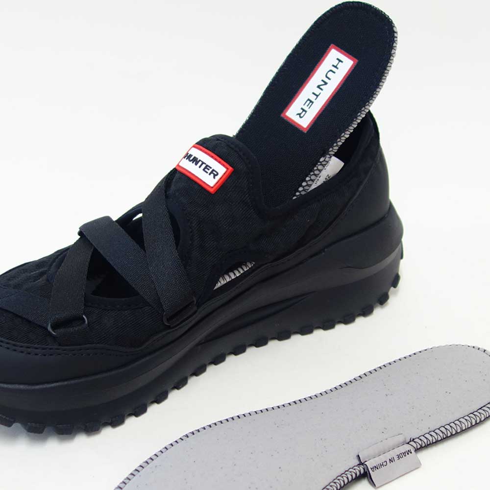 ハンターHUNTERWFF3123MSH（レディース）レディーストラベルフローメリージェーントレーナー（カラー：ブラック）コンフォートシューズストレッチ「靴」