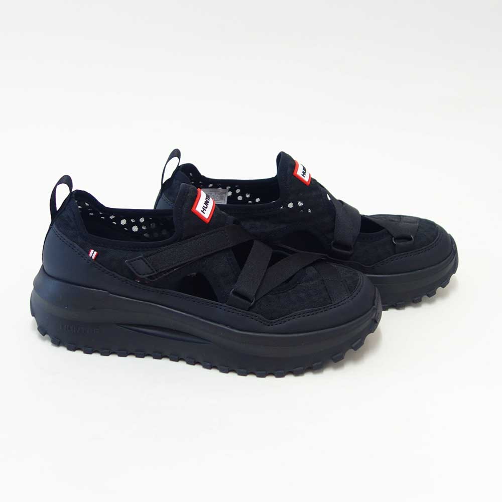 ハンターHUNTERWFF3123MSH（レディース）レディーストラベルフローメリージェーントレーナー（カラー：ブラック）コンフォートシューズストレッチ「靴」