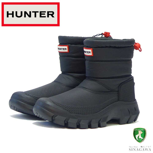 ハンター HUNTER WFS2108WWU（レディース）  オリジナル インシュレイティド ショート スノー ブーツ ：ブラック  防水ブーツ ラバーソール 全天候型 ウィンター ブーツ「靴」