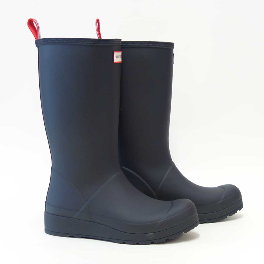 ハンターHUNTERWFT2007RMA（レディース）オリジナルプレイトールブーツ：ブラック防水スリッポンロングブーツ「靴」