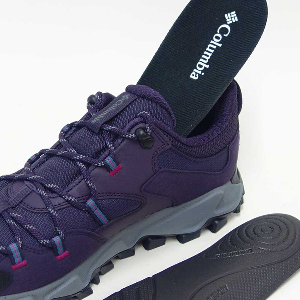ColumbiaコロンビアYK5037（カラー：DarkPlum）セイバーシックスローアウトドライワイド幅広（レディース）防水スニーカー「靴」