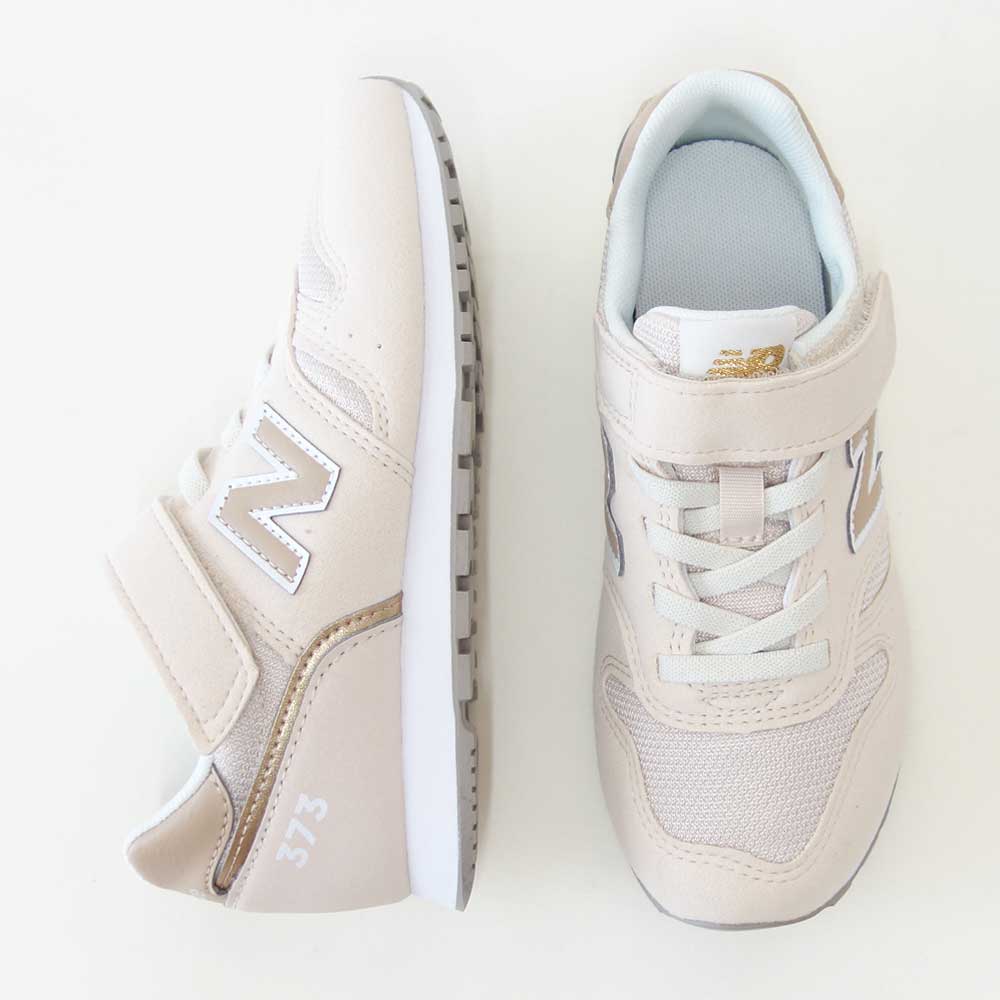 ニューバランスnewbalanceYV373TM2ベージュ（キッズスニーカー）マジックテープスニーカージュニア「靴」