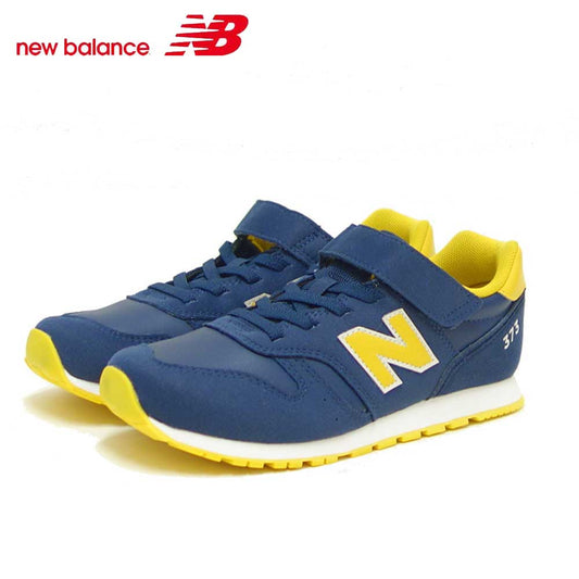 ニューバランスnewbalanceYV373VJ2ネイビー／イエロー（キッズスニーカー）マジックテープスニーカージュニア「靴」