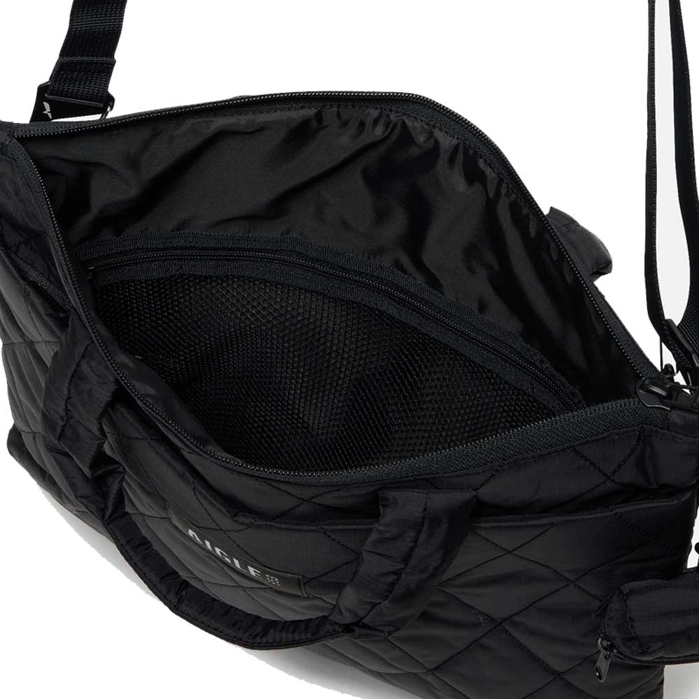 エーグルAIGLEZNHBN13キルティング2wayショルダーバッグ4Lカラー：ノワール(003)リサイクルナイロントートバッグポーチ付き