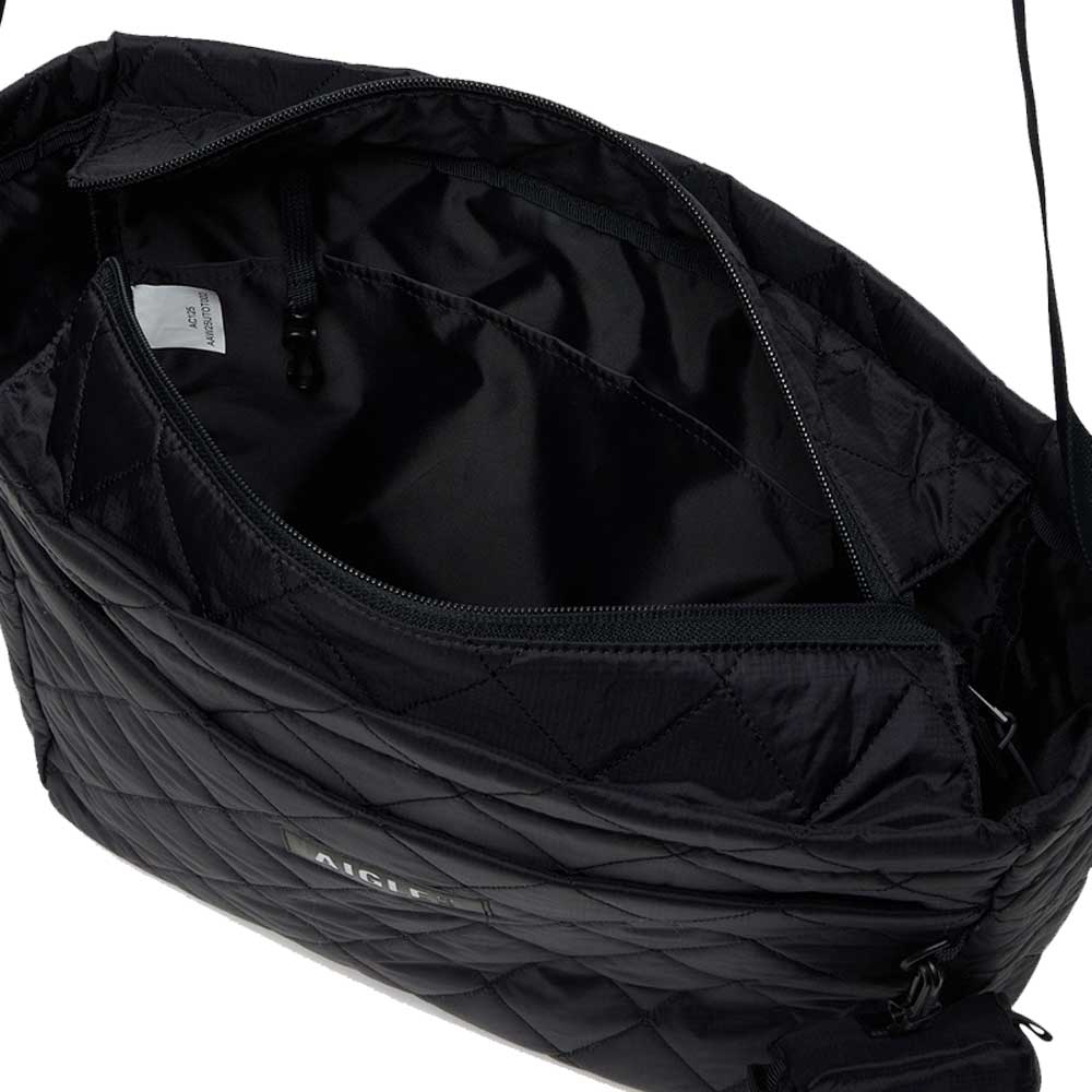 エーグルAIGLEZNHBN16キルティング2wayトートバッグ15Lカラー：ノワール(003)リサイクルナイロンショルダーバッグポーチ付き