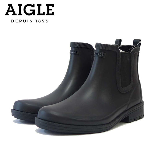 エーグル AIGLE ZZF3831 00E ブラック（レディース）  カーヴィル ラバーブーツ  サイドゴア 防水ブーツ ラバーソール 全天候型 「靴」