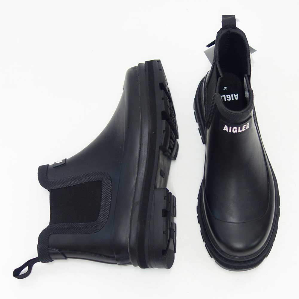 エーグル AIGLE ZZFNA08 007 ブラック（レディース） WOMEN'S ソフトレインラバーブーツ 防水ブーツ ラバーソール サイドゴア 「靴」