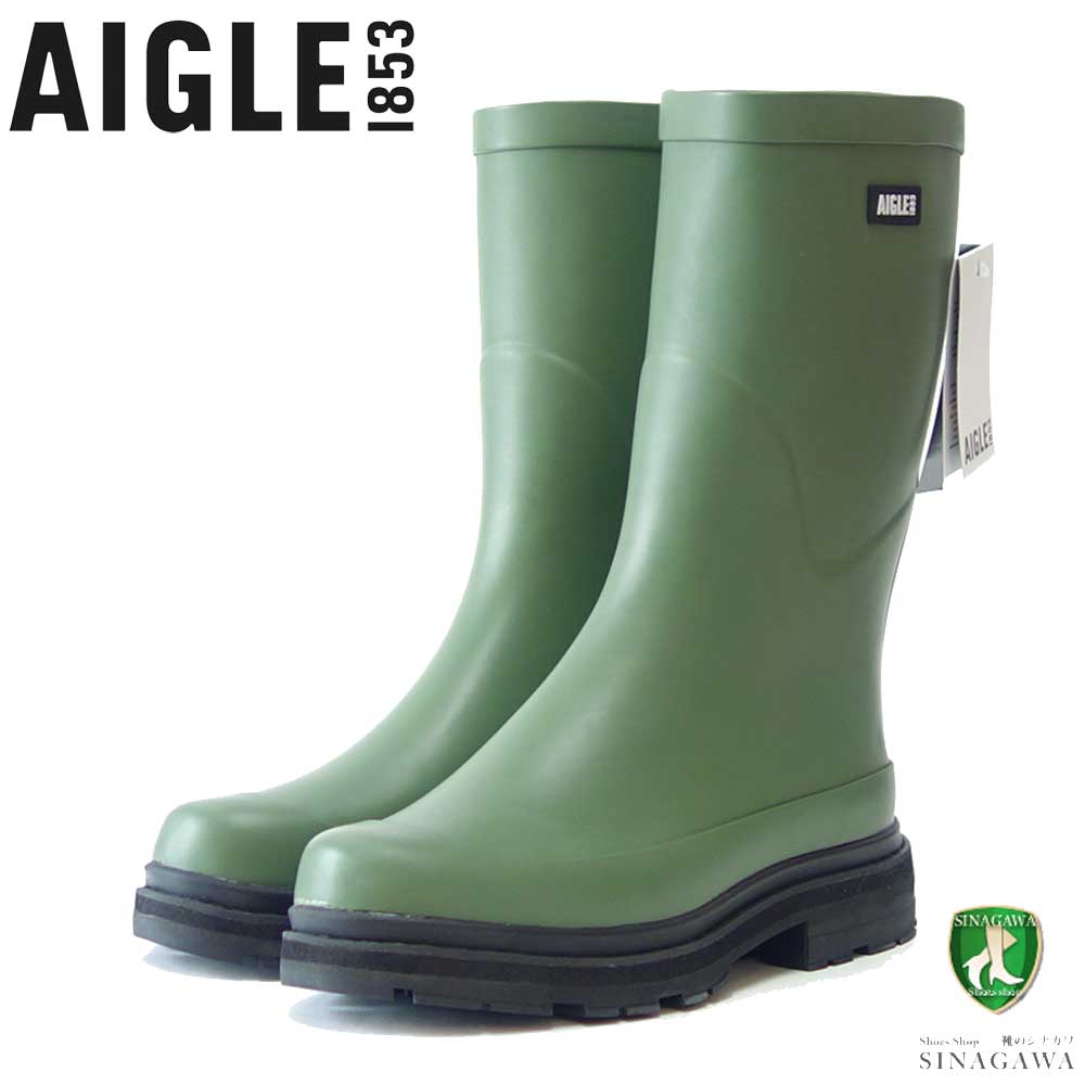 エーグル AIGLE ZZHNA79 003 オリーブ（メンズ） MEN'S ミッドレインラバーブーツ 防水ブーツ ハーフ 「靴」