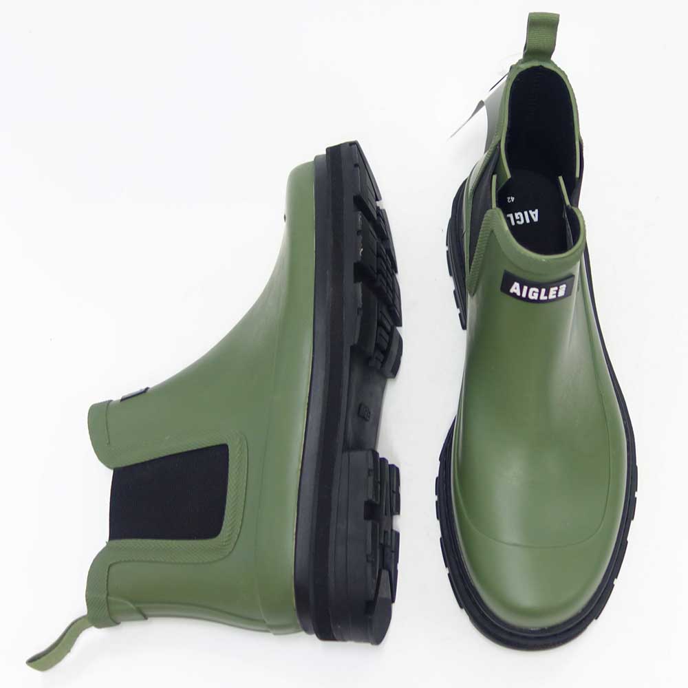 エーグル AIGLE ZZHNB06 003 オリーブ（メンズ） MEN'S ソフトレインラバーブーツ 防水ブーツ ラバーソール サイドゴア 「靴」
