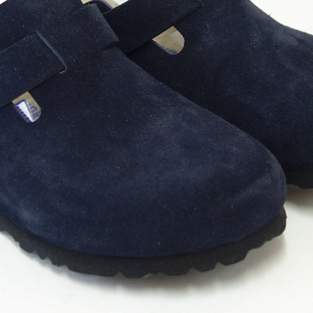 ビルケンシュトックBIRKENSTOCKBostonSFB（ボストン）1023865ソフトフットベッドレディース幅狭（ナローフィット）（スエードレザー／ネイビー）サボクロッグドイツ製快適サンダル「靴」