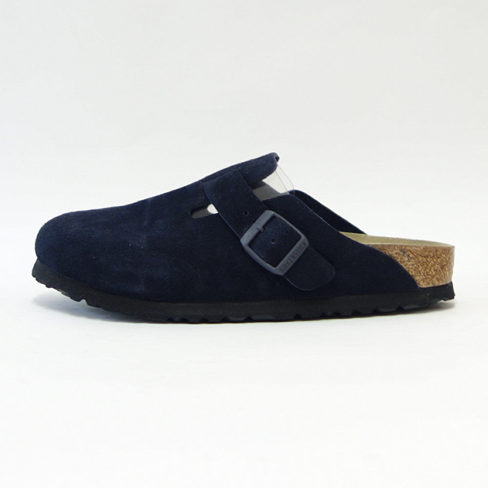 ビルケンシュトックBIRKENSTOCKBostonSFB（ボストン）1023865ソフトフットベッドレディース幅狭（ナローフィット）（スエードレザー／ネイビー）サボクロッグドイツ製快適サンダル「靴」