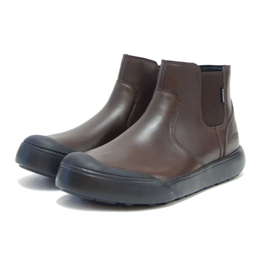KEEN キーン エレナ チェルシー ウォータープルーフ 1027863 ：バイソン／ブラック（ウィメンズ）天然皮革 アンクルブーツ 防水ブーツ 「靴」