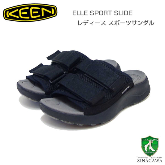 KEENキーンELLESPORTSLIDEエルスポーツスライド1028623（レディースサンダル）カラー：Black/Blackコンフォートサンダル「靴」