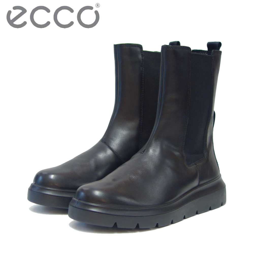 エコー ECCO NOUVELLE WOMENS TALL CHELSEA BOOTS 216223 01001 ブラック （レディース）チェルシーブーツ 上質天然皮革  ストレッチ ハーフブーツ スリップオン 「靴」