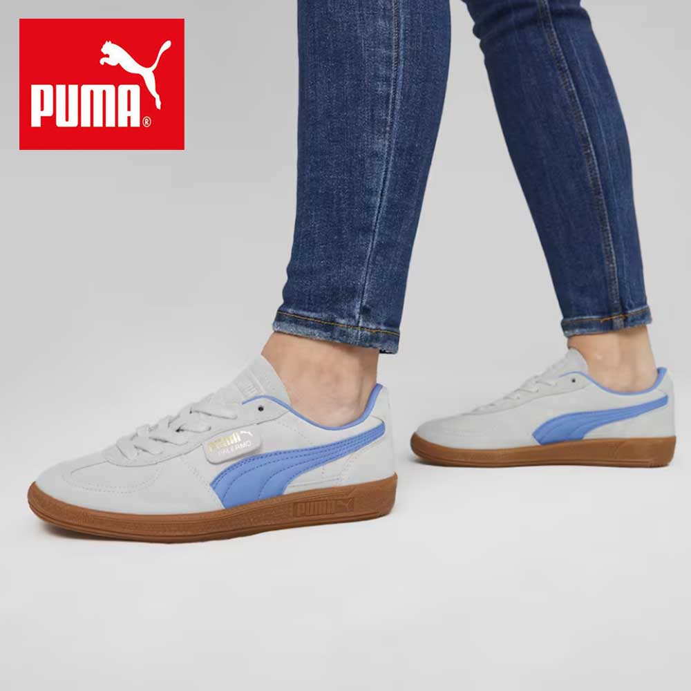 プーマPUMAユニセックスパレルモスニーカー39646304Dewdrop-BlueSkies（メンズ）スエードレザーローカットスニーカーウォーキング「靴」