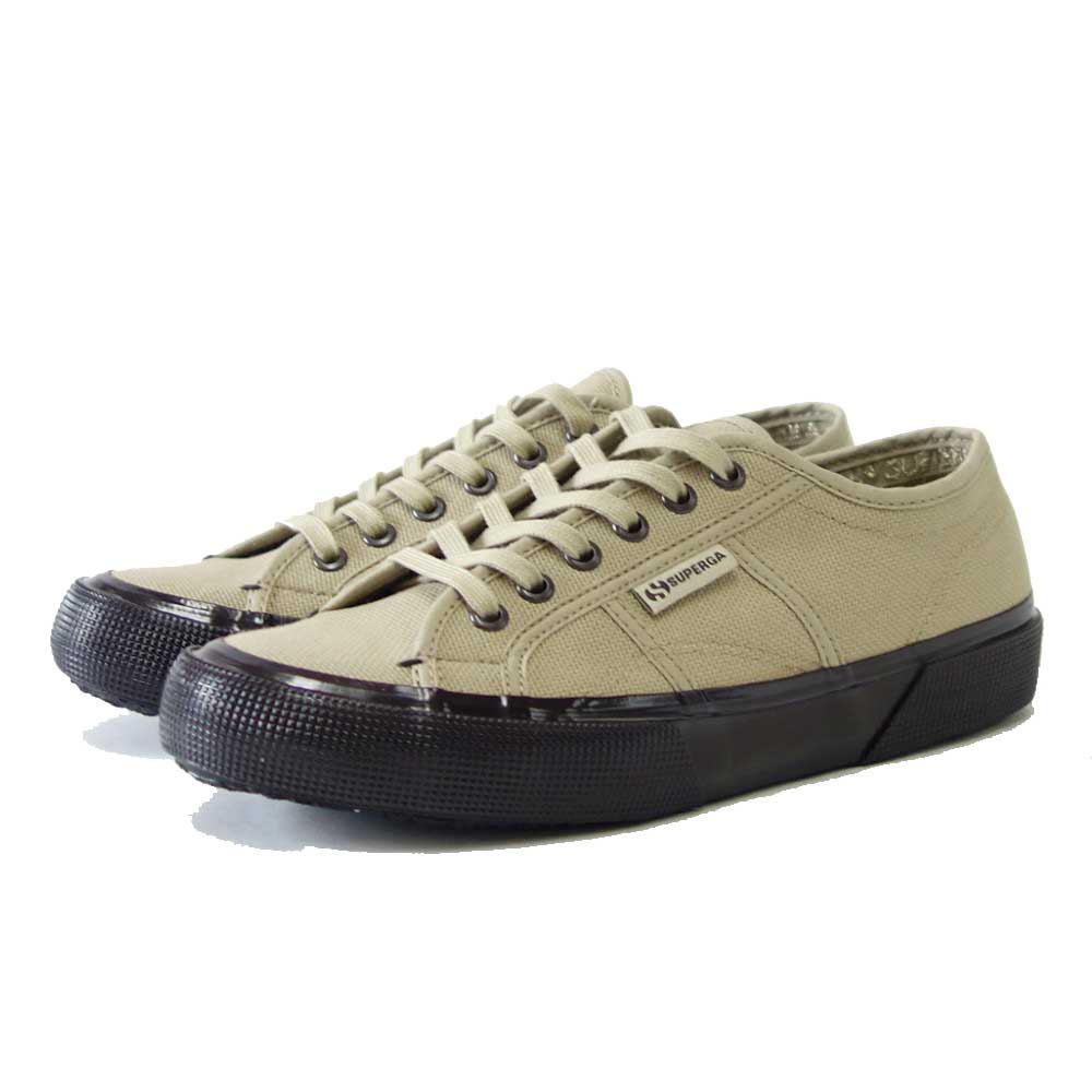 スペルガ SUPERGA 2490-BOLD（ユニセックス）Grey Fossil-Black Bristol (3a5135cware)  ナチュラルなキャンバススニーカー 「靴」