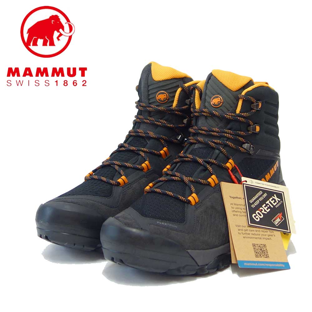 MAMMUT マムート Sapuen High GTX  Men 303004241（メンズ）カラー：black-dark radiant(00132) アウトドアスニーカー ウォーキングシューズ 防水ハイキングシューズ「靴」