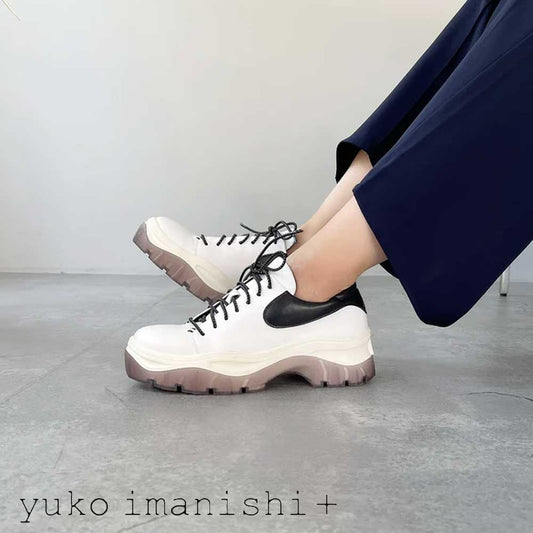 ユーコイマニシyukoimanishi+726040MARUCOホワイト上質レザースニーカー厚底展開サイズ23cm23.5cm24cm24.5cm「靴」