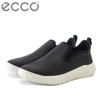 エコー ECCO ATH 1F WOMEN’S LEATHER SLIP ON SHOES ブラック 834923 51052 （レディース） 快適な履き心地のレザースニーカー  スリッポン ウォーキングシューズ 旅行「靴」