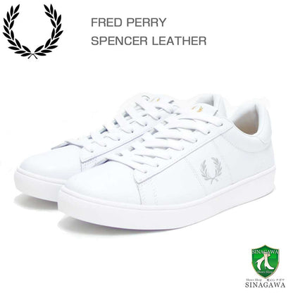 FREDPERRYフレッドペリーB4334200（ユニセックス）SPENCERLEATHER（スペンサーレザー）カラー：ホワイト天然皮革のローカットスニーカー展開サイズ23cm26cm27cm「靴」