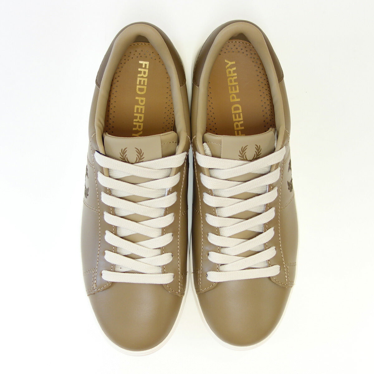 FREDPERRYフレッドペリーB4334V58（ユニセックス）SPENCERLEATHER（スペンサーレザー）カラー：WRMSTN/SHDESTN天然皮革のローカットスニーカー